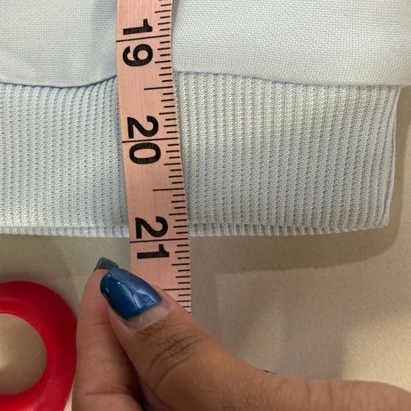 Adidas Womens Light Blue Embossed Logo Pullover Hoodie Size L NWT - Picture 11 of 12